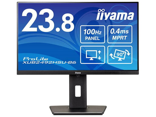IIYAMA イイヤマ XUB2492HSU-B6 23.8型 液晶ディスプレイ IPS方式/昇降/回転 1920×1080 スピーカー搭載 DisplayPort HDMI ブラック系 IIYAMA イイヤマ XUB2492HSU-B6 23.8型 液晶ディスプレイ IPS方式/昇降/回転 1920×1080 スピーカー搭載 DisplayPort HDMI ブラック系