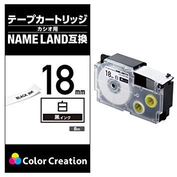 ELECOM エレコム CTCCXR18WE ネームランド用互換テープ/白/黒文字/8m/18mm幅 CTC-CXR18WE