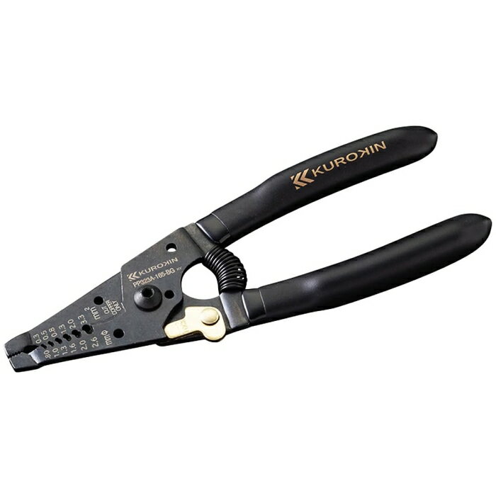 フジ矢 ワイヤーストリッパ (黒金・バネ付き) A型 PP323A-165-BG 1個