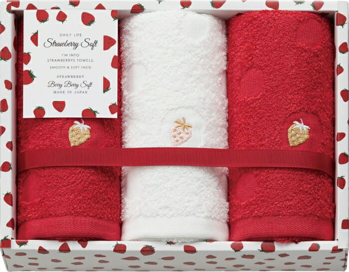東栄産業 Strawberry Soft フェイスタオル3P STS4300