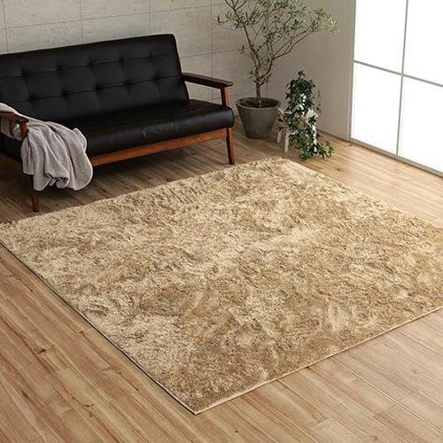 イケヒコ ラグ カーペット マット ルフォン 約130×185cm ベージュ オールシーズン シンプル 制菌加工 #3986339
