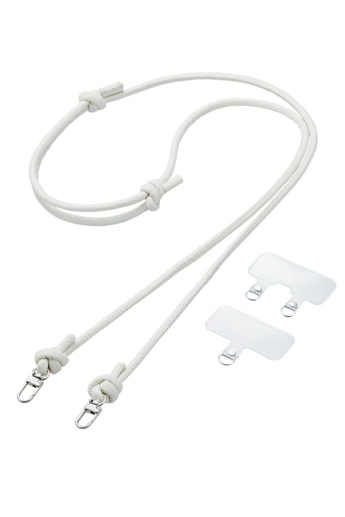 ELECOM エレコム スマホショルダーストラップ/ホールシート付/丸紐6mm/アイボリー(P-STSDH2LR06IV)