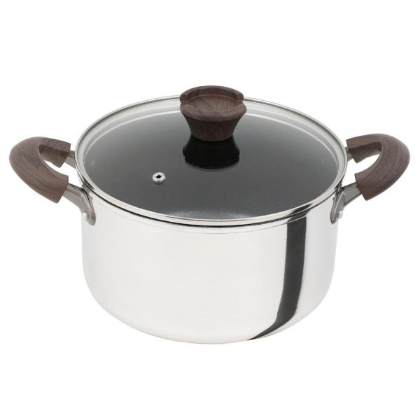 ベストコ 両手鍋 22cm IH ガス火 ミラー ガラス蓋付き ND-324 ミロワール