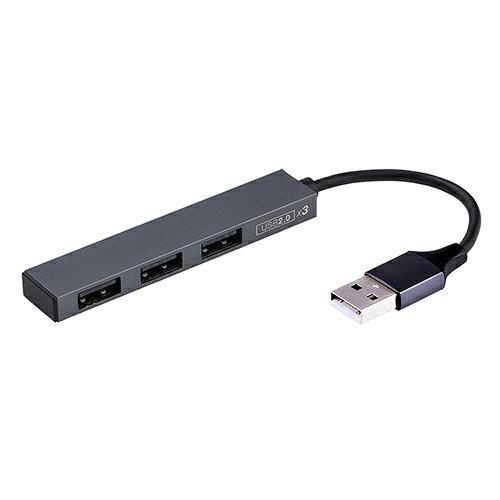 ナカバヤシ UH-2543GY USB2.0 3ポートハブ グレー(UH-2543GY)