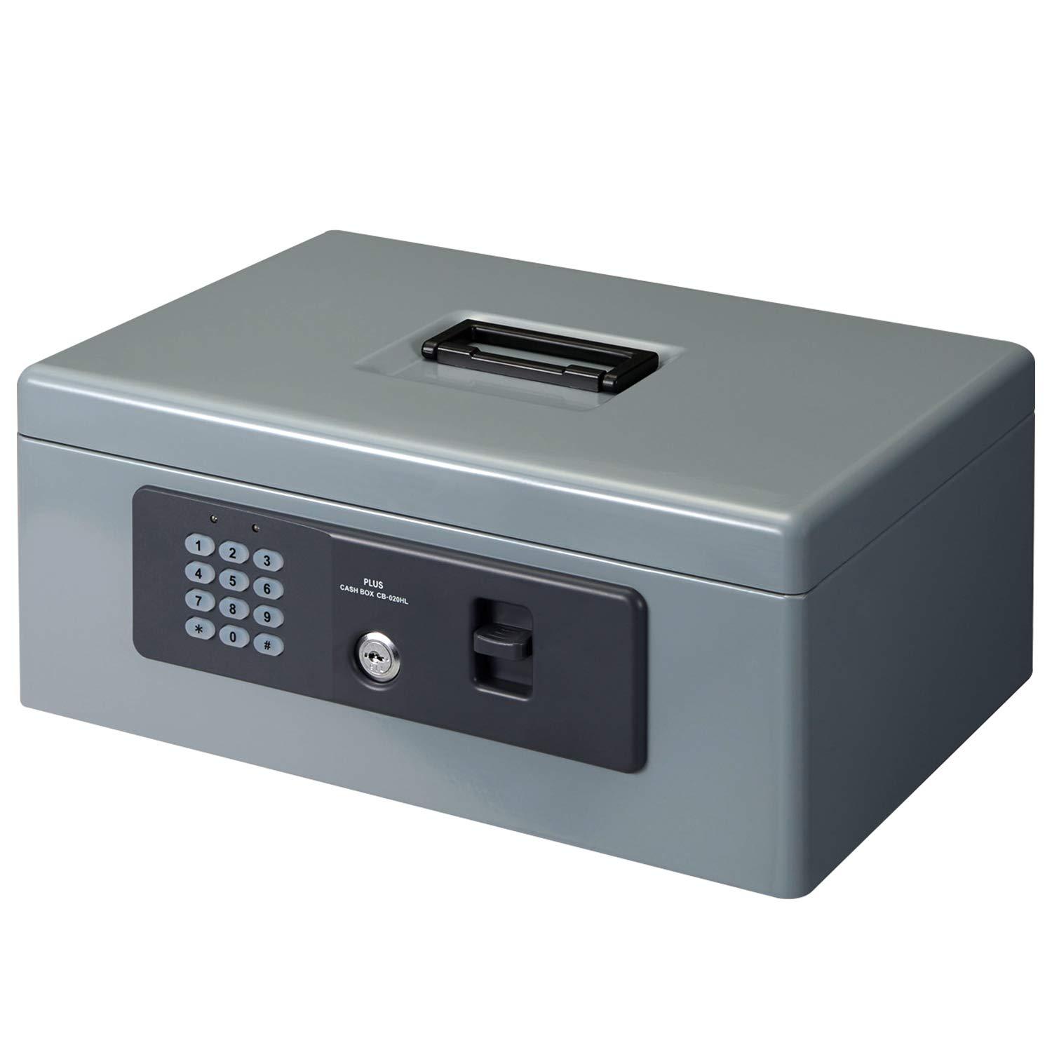 プラス 電子ロック手提金庫 M CB-020HL グレー CB-020HL