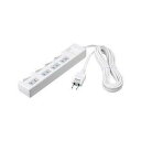 BUFFALO バッファロー 2ピン式電源タップ個別スイッチほこり防止シャッター付4個口1.0mWH(BTCSHWJT2410WH)