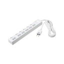 BUFFALO バッファロー 2ピン式電源タップ個別スイッチほこり防止シャッター付6個口3.0mWH(BTCSHWJT2630WH)