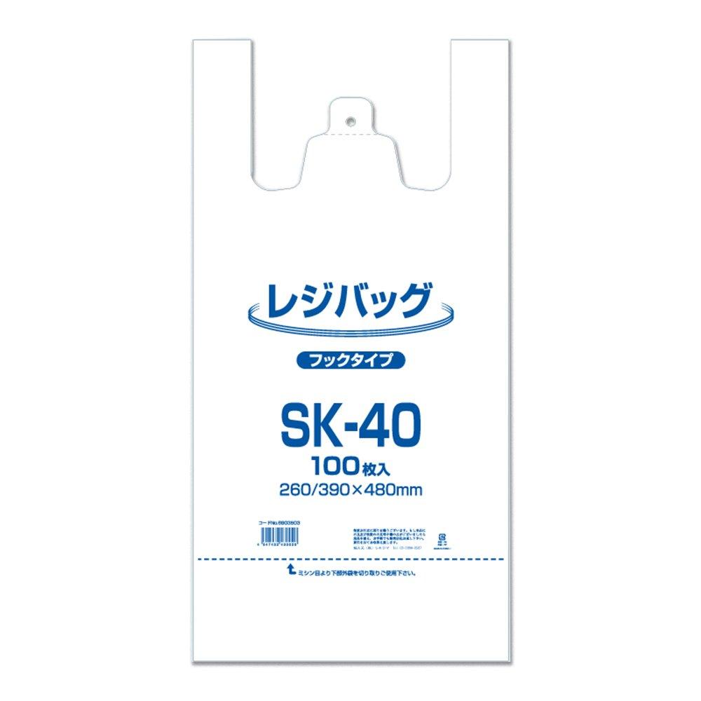 シモジマ(shimojima) レジ袋 レジバッグ SK-40 100枚 006903503 1パック(100枚入)