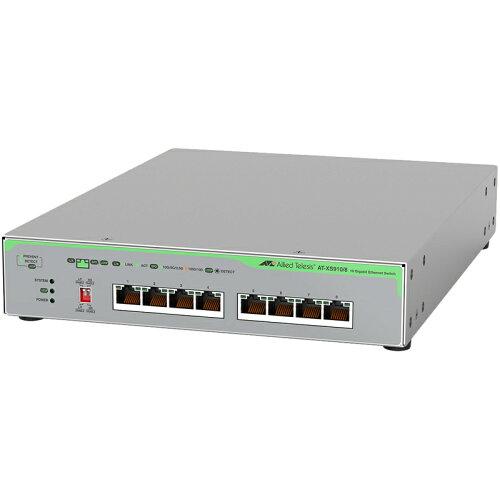 &nbsp;メーカー&nbsp;ALLIEDTELESIS アライドテレシス&nbsp;商品カテゴリ&nbsp;ネットワーク機器＞スイッチングハブ&nbsp;発送目安&nbsp;1日〜2日以内に発送予定（土日祝除）&nbsp;お支払方法&nbsp;銀行振込・クレジットカード&nbsp;送料&nbsp;送料無料&nbsp;特記事項&nbsp;&nbsp;その他&nbsp;[アライドテレシス][L2スイッチ]100/1G/2.5G/5G/10GBASE-T×8 ◆ AT-XS910/8(RoHS対応)は、内蔵電源型で標準ポートに100/1000/2.5G/5G/10GBASE-Tのマルチギガポートを8ポート装備する10ギガビットイーサネット・スイッチです。10Gマルチギガポートは、既設のカテゴリー5eケーブルでは2.5G/5GBASE-Tの通信を利用できるため、ケーブル変更のコストや手間不要でネットワークを高速化できます。