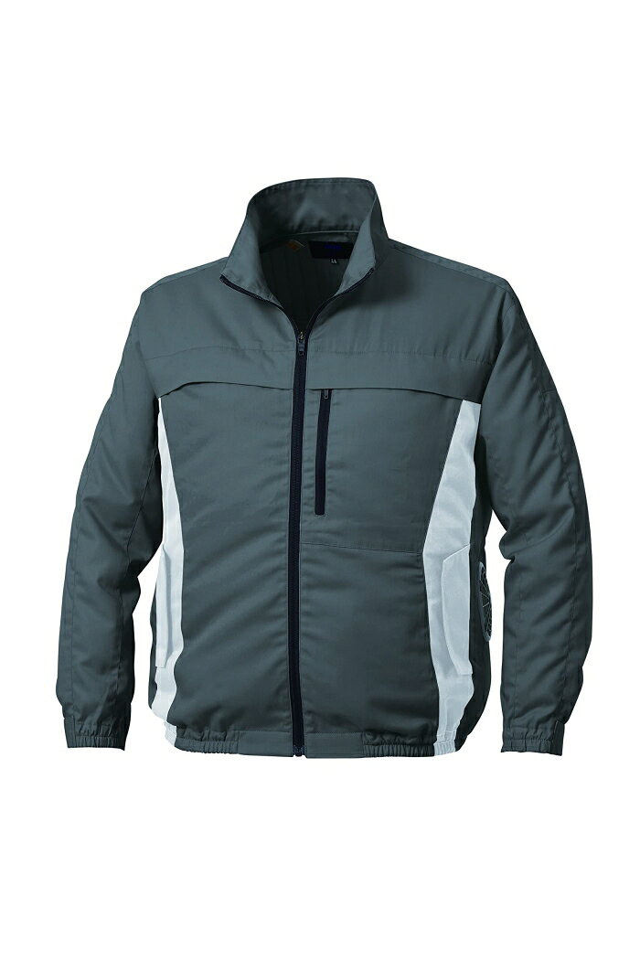 KUCHOFUKU 空調服 空調服 空調服 長袖ブルゾン(エプロン付き) チャコールグレー 3L (KU92340K70S5 2336)