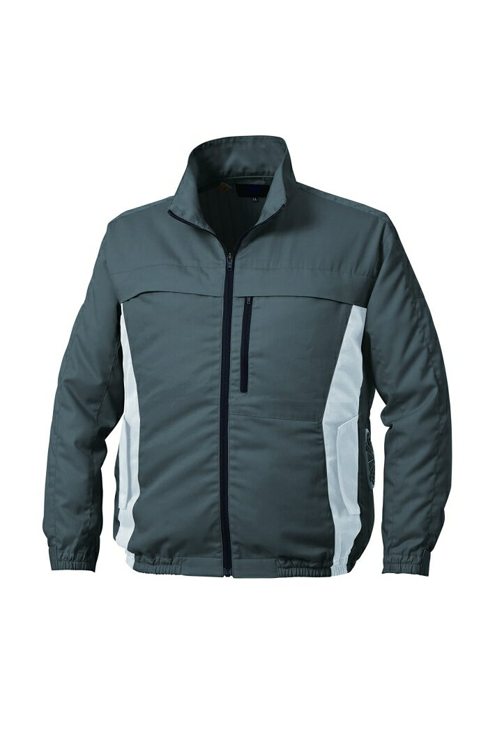 KUCHOFUKU 空調服 空調服 空調服 長袖ブルゾン(エプロン付き) チャコールグレー 4L (KU92340K70S6 2336)