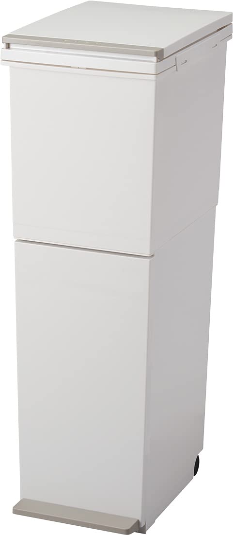 アスベル(Asvel) 分別ペダル 2段スリム38L ホワイト【KDSA501】