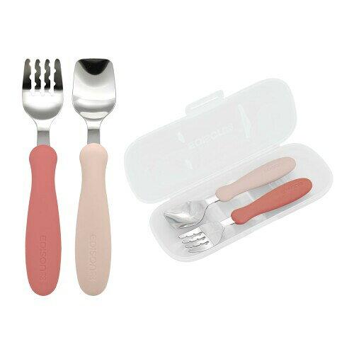 EDISONmama(エジソンママ) F＆Sケースツキラズベリー フォーク＆スプーン ケース付 ラズベリー