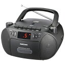 OHM オーム電機 CDラジオカセットレコーダー(口径56mmスピーカー2基/2電源/AC100V、単2形×6本使用/ワイドFM/11W/ブラック) RCD-320N-K(2)