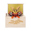 薬師窯(yakushigama) 彩絵出世兜(若松金龍・収納桐箱台付) (Y5766)