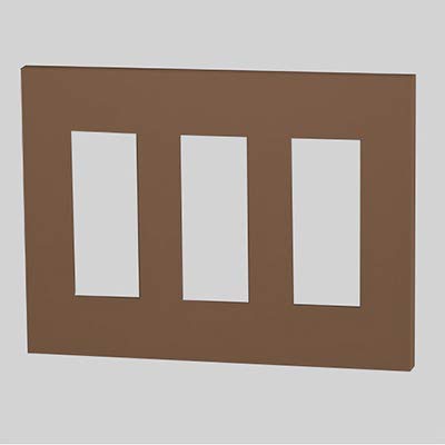 神保電器 3連用プレート SLP-3UF-3 チョコ