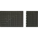 ナカバヤシ 折りたたみカッティングマット 両面タイプ 片面粘土板 A3 ブラック CTMO-A3W-D