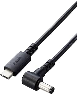 ELECOM エレコム ノートPC用充電ケーブル/USB Type-C/DC丸コネクタ/2m(DC-PDF20BK)