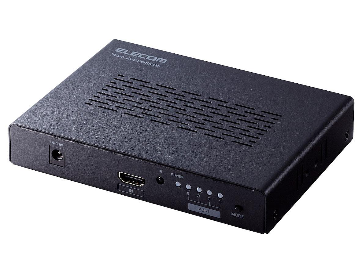 ELECOM エレコム ビデオウォールコントローラー/HDMI(出力)4ポート/メタル/ブラッ...