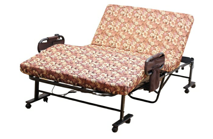 谷村実業 寝心地選べる折畳電動ベッド花柄低反発セミダブル 【TAN-261テイSD-HANA】