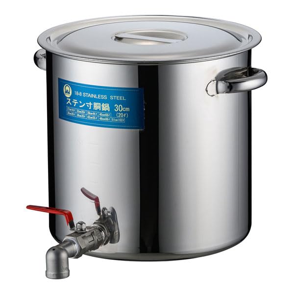 TKG テイケイジイ 遠藤商事 SA18−8蛇口付寸胴（目盛付）30cm　20A3／4インチ【EZV0301】