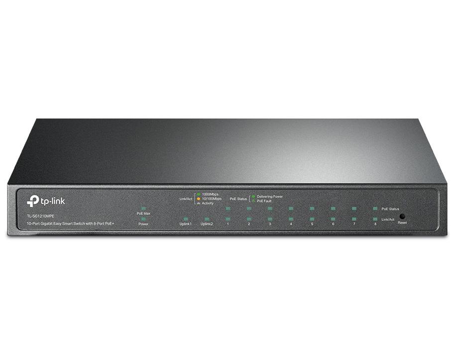 ティーピーリンクジャパン 10-Port GbE Desktop Switch(8x PoE+/1xCombo SFP/RJ45)(TL-SG1210MPE(UN))