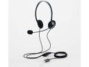 ELECOM エレコム HSHP14SUBK ヘッドセット マイク付き ヘッドホン 有線 USB 接続 ステレオ オーバーヘッド 軽量 小型 ミュート機能 【W...