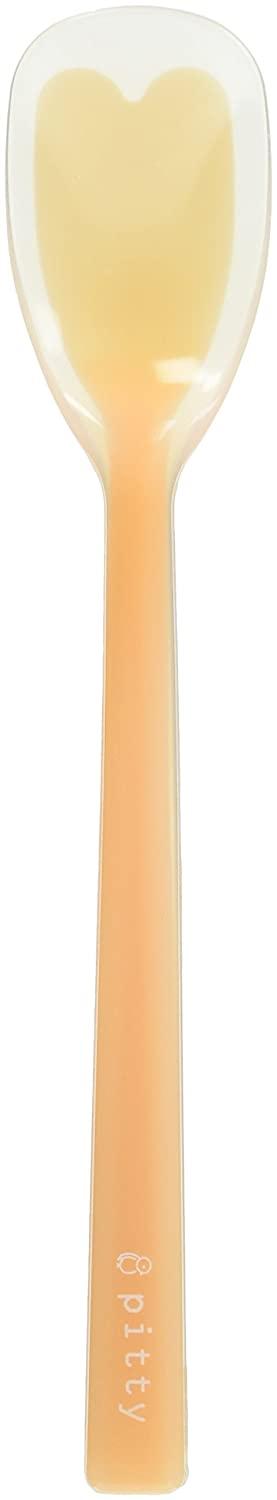 片力商事 ピティスプーン シリコン一体タイプ へら型 大 オレンジ 1本