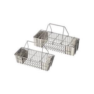 エムテートリマツ 18-8箸消毒篭(小)テーパー付・メクラ板張