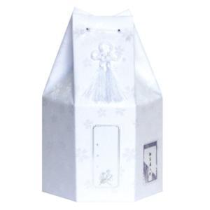 東京ローソク製造 【ペット骨壷・分骨壺】六角袋(サクラ柄) ホワイト 2.5寸 (60542)