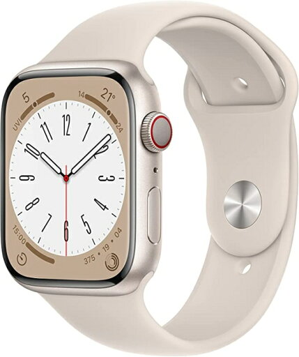 APPLE アップル Apple Watch Series 8(GPS + Cellularモデル)- 45mmスターライトアルミニウムケースとスターライトスポーツバンド - レギュラー APPLE アップル Apple Watch Series 8(GPS + Cellularモデル)- 45mmスターライトアルミニウムケースとスターライトスポーツバンド - レギュラー