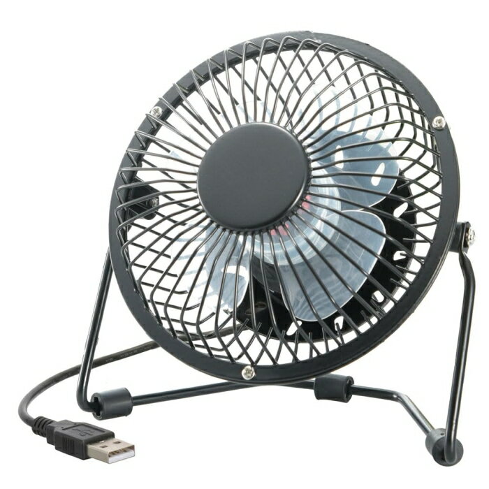 【在庫限即納】OHM オーム電機 USBミニファン(4枚羽根/2W/コード長1.1m/ブラック) KIS-U10TPB-K