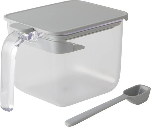 マーナ(MARNA) 調味料ポット ワイド グレー 湿気防止 パッキン付 グッドロックコンテナ K775GY