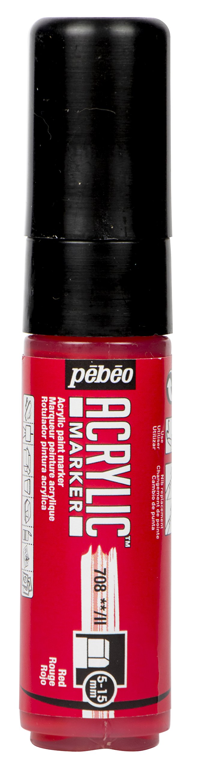 Pebeo ペベオ アクリリックマーカー 「5-15mm」チズルフラットレッド (201708 6826)