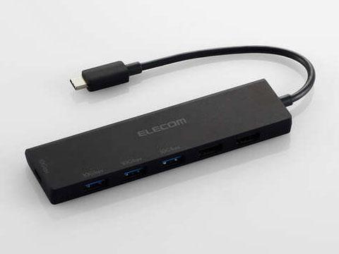 ELECOM エレコム USBHUB/USB-C/最大10Gpbs/USB-Ax5/Type-C-x1/バスパワー/6ポート/ブラック(U3HC-H060BK)