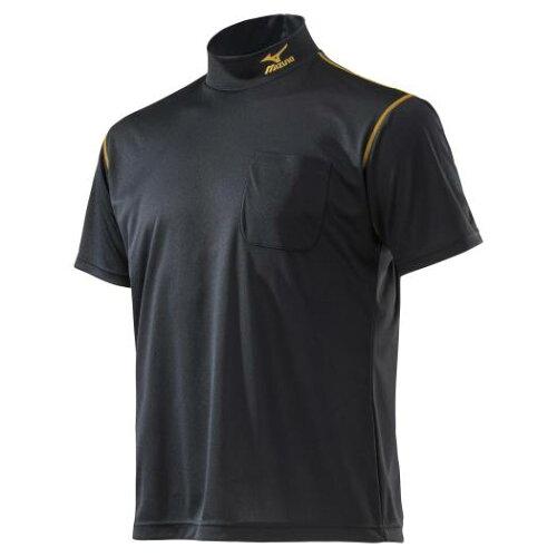 MIZUNO ミズノ ミズノ ワークシャツハンソデ ブラック×ゴールド XS (F2JA018299XS 7217)