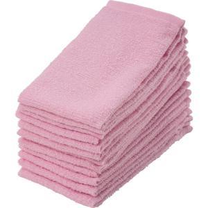 ノーブランド 作業用おしぼりタオル ピンク 1パック(12枚)【サギヨウヨウオシボリタオル ピンク 12マイイリ】