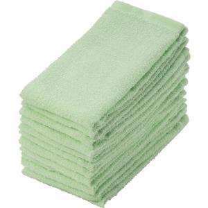 ノーブランド 作業用おしぼりタオル グリーン 1パック(12枚)【サギヨウヨウオシボリタオル グリ-ン 12マイイリ】