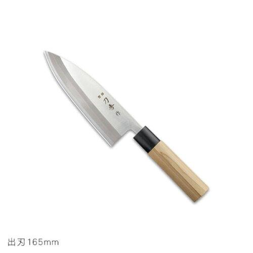 富士カトラリー 出刃 左利き用 165mm 日本製 モリブデンバナジウム鋼 片刃 荒捌き 魚の頭を落とすなど、骨ごと叩き切る使い方にも対応 刀秀作 モリブデンバナジウム鋼和庖丁 FC-371