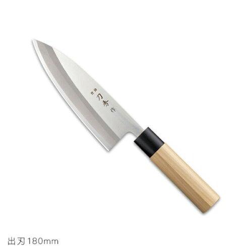 富士カトラリー 出刃 左利き用 180mm 日本製 モリブデンバナジウム鋼 片刃 荒捌き 魚の頭を落とすなど、骨ごと叩き切る使い方にも対応 刀秀作 モリブデンバナジウム鋼和庖丁 FC-372