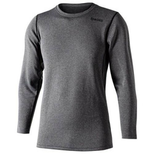 おたふく手袋(Otafuku Glove) BODY TOUGHNESS デュアルブラッシュド ヘビーウェイト ロングスリーブ クルーネックシャツ L JW-180 39.グレー×ブラック (1462329)