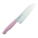 富士カトラリー 三徳 170mm ピンク ステンレス刃物鋼 両刃 肉・魚・野菜と万能に使える万能包丁 落ち着いた色合いのカラー樹脂ハンドル 食洗器OK Wist...