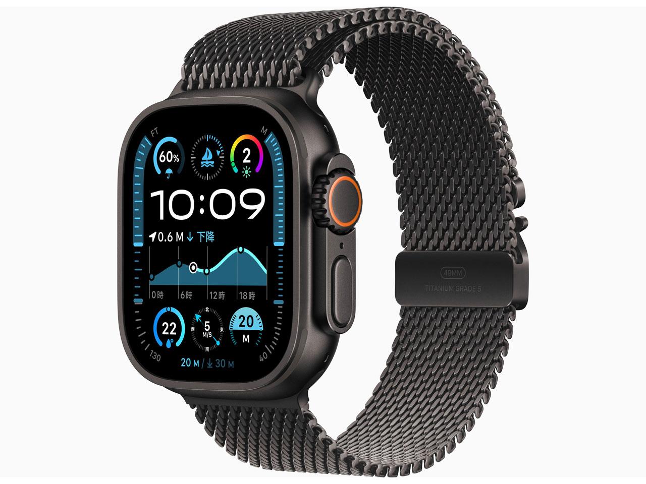 Apple Watch Ultra 2 GPS+Cellularモデル 49mm MX5U3J/A [ブラック・ブラックチタニウムミラネーゼループ M] 買取価格比較