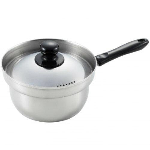 ヨシカワ(Yoshikawa) くるめん亭のふきこぼれにくい鍋 片手鍋16cm IH対応 SJ3199 (1671742)