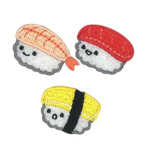 ツクリエ 【ワッペン】すまいるふーど おすしたち【入園入学】【お子様】【デコ】たまご えび まぐろ (SFW-09)【入数:3】