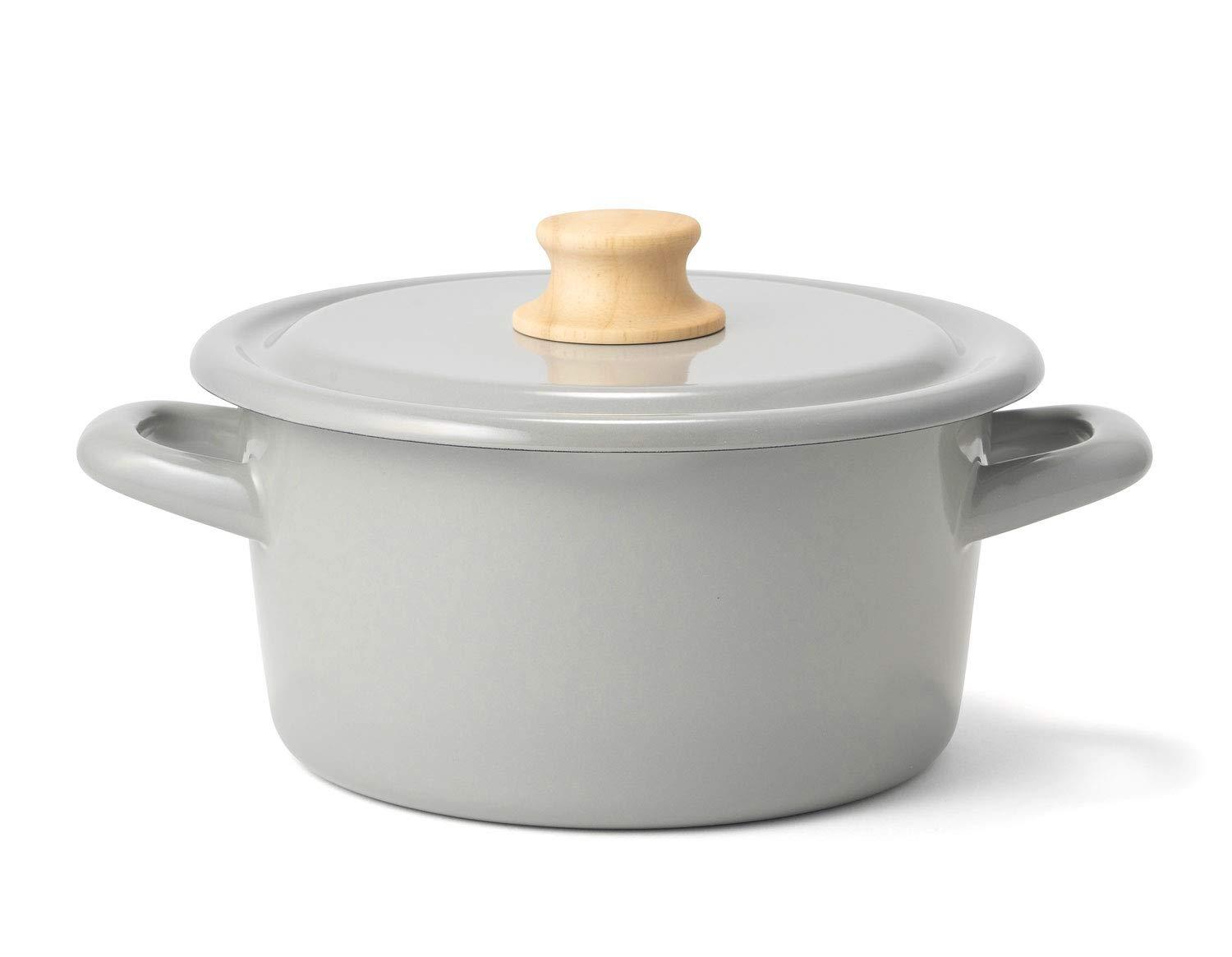 富士ホーロー Honey Ware コットン 18cmキャセロール ライトグレー CTN-18W.LG