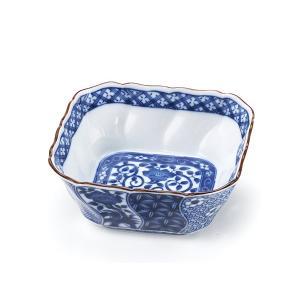 ブルーム 染付ネジリ祥瑞 角小鉢 美濃焼 日本製 (10481)【入数:5】