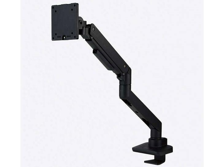 ELECOM エレコム モニターアーム/ディスプレイアーム/シングルアーム/ロング/ガス式/高耐荷重/ブラック