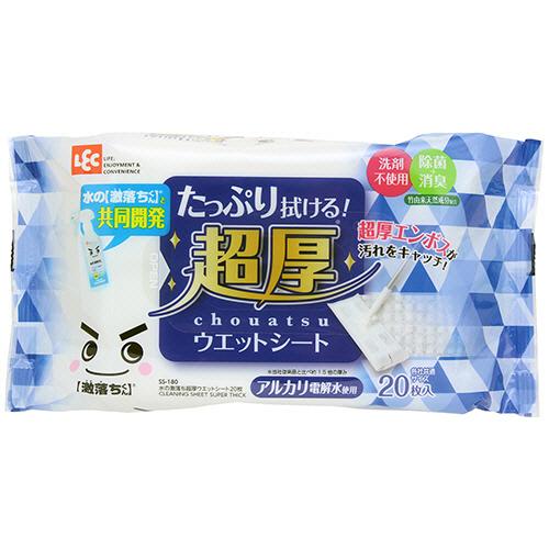 &nbsp;メーカー&nbsp;レック(LEC)&nbsp;商品カテゴリ&nbsp;掃除用品＞ワイパー・ダスター取替シート&nbsp;発送目安&nbsp;2日〜3日以内に発送予定（土日祝除）&nbsp;お支払方法&nbsp;銀行振込・クレジットカード&nbsp;送料&nbsp;送料無料&nbsp;特記事項&nbsp;&nbsp;その他&nbsp;本体サイズ(約):300×200mm ◆ レーヨン・ポリエステル【br】成分:水・エタノール・アルカリ電解水・pH安定剤・除菌剤・モウソウチク抽出物 〇独自の方法で水を電気分解して得られるアルカリ電解水を使用したフローリング用ウェットシート。【br】〇水拭きでは取れない汚れをマイナスイオンが包み込んで浮かせて落とします。【br】〇洗剤不使用なので、小さなお子様やペットのいるご家庭でもお使いいただけます。【br】〇竹由来の天然除菌成分配合で衛生的。【br】〇髪の毛、ホコリからパンくずなどの粒ゴミまで、厚みのあるエンボスシートが絡めとります。【br】〇洗剤を使用していないので、床以外のインテリアにもダスターとして使えます。 しっかり拭けてたっぷり使える超厚手のエンボスシートです。【br】〇シート両面使えます。【br】※各社のフローリングワイパーに取り付けられます。