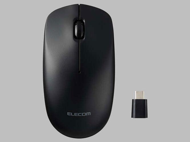 ELECOM エレコム マウス/無線2.4GHz/Type-Cプラグ/Lサイズ/3ボタン/左右対称/ブラック(M-LE10DRCBK)